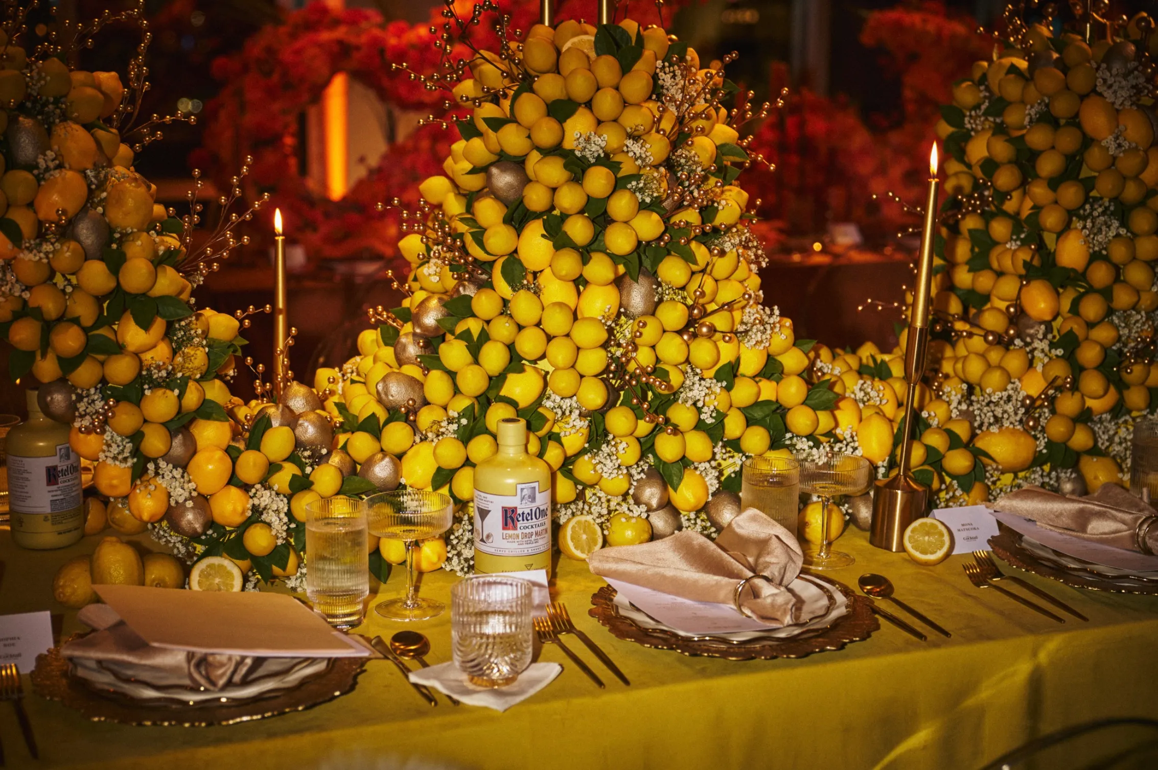 The Ketel One lemon tablescape
