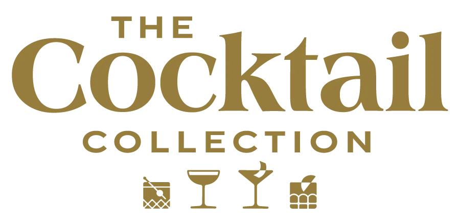 The Cocktail Collection vertical stacked logo over the four cocktail icons