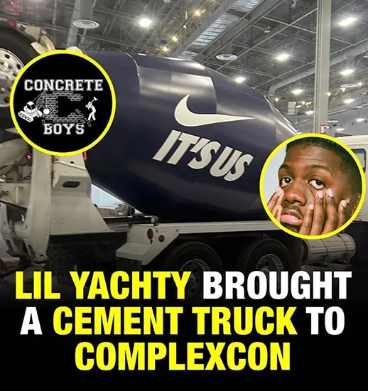 Instagram card: the Concrete Boys logo and Lil Yachty over the It’s Us concrete truck. “Lil Yachty brought a cement truck to ComplexCon”